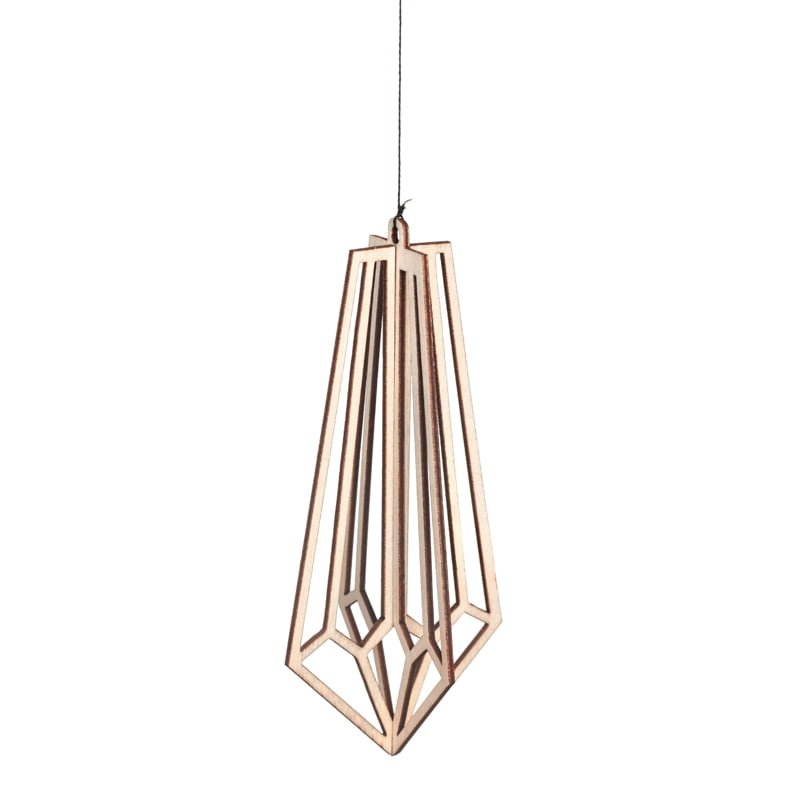 Valona Wooden Ornament Birch Crystal