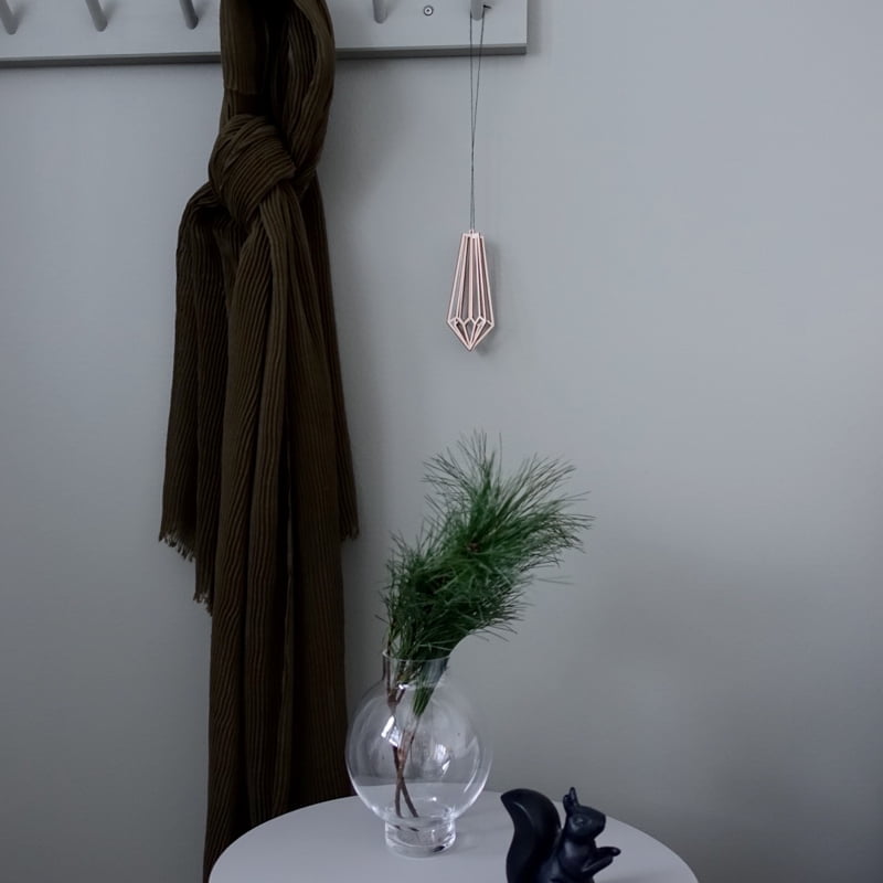 Valona Wooden Ornament Birch Crystal