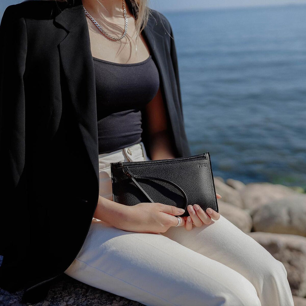 MIIKO Clutch Leather Bag Black