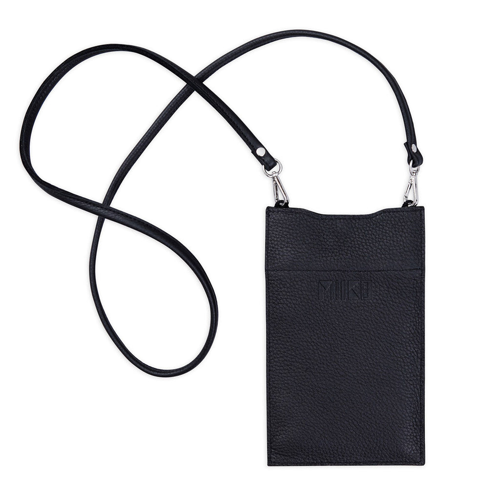 MIIKO Leather Heart Phone Case Black