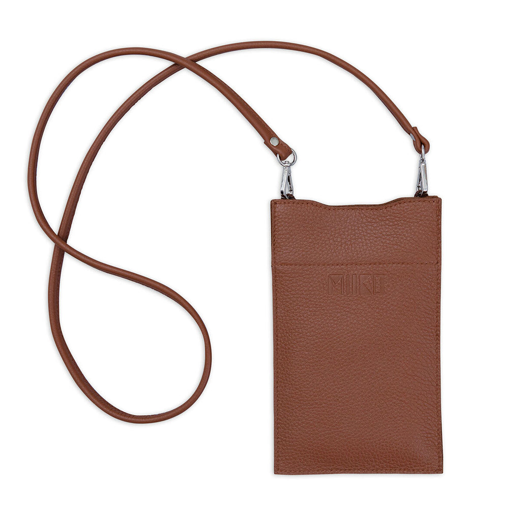 MIIKO Leather Heart Phone Case Brown