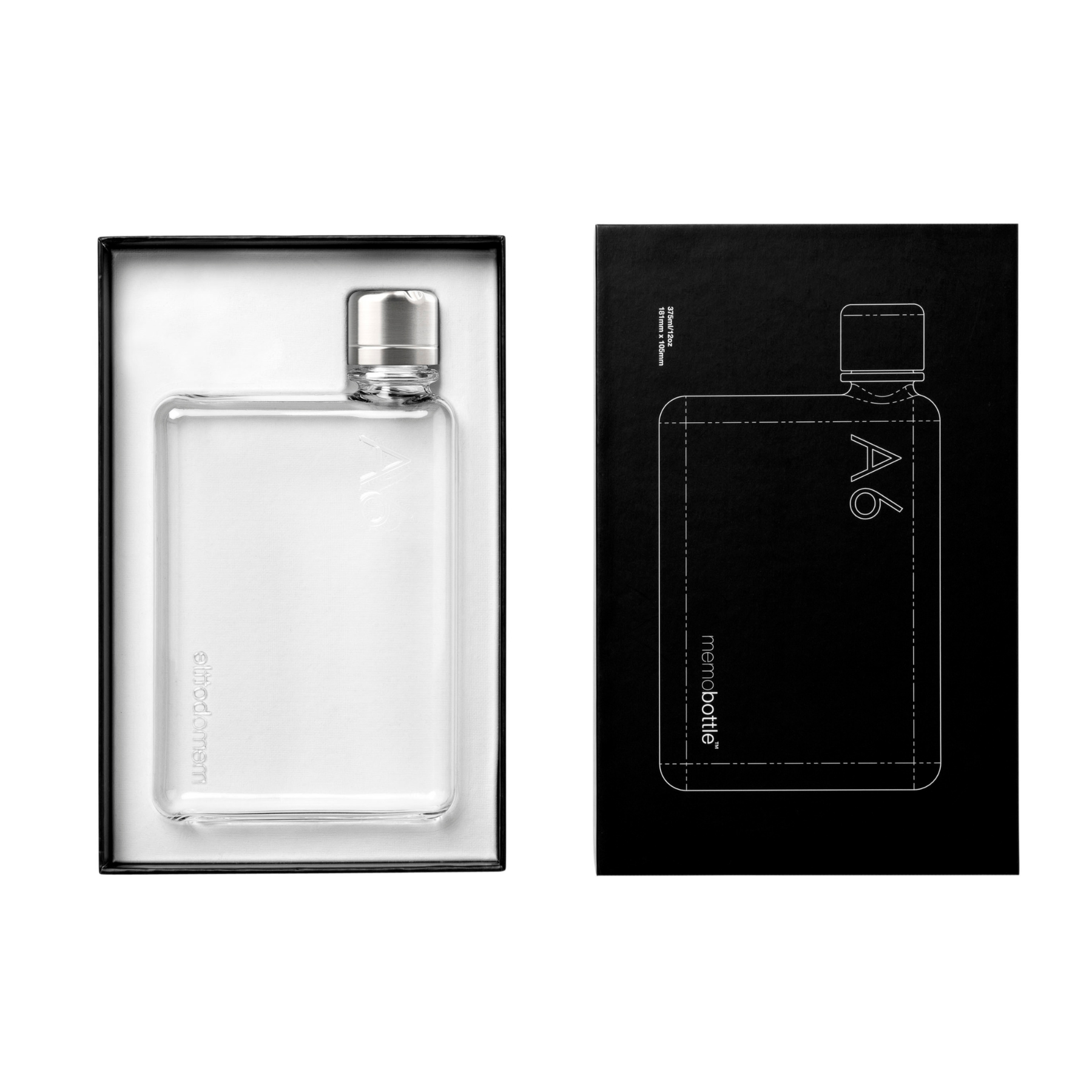A6 Memobottle™ Läpinäkyvä 375 ml