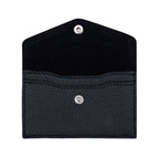 MIIKO Leather Card Holder with Snap Closure Black