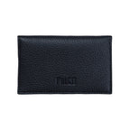 MIIKO Leather Card Holder with Snap Closure Black