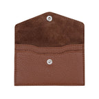 MIIKO Leather Card Holder with Snap Closure Brown