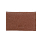 MIIKO Leather Card Holder with Snap Closure Brown